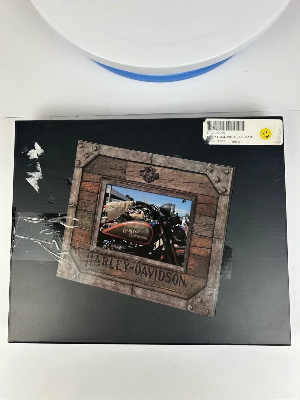 Harley-Davidson Industrial Faux Metal & Wood Picture Frame 4 x 6 Photo